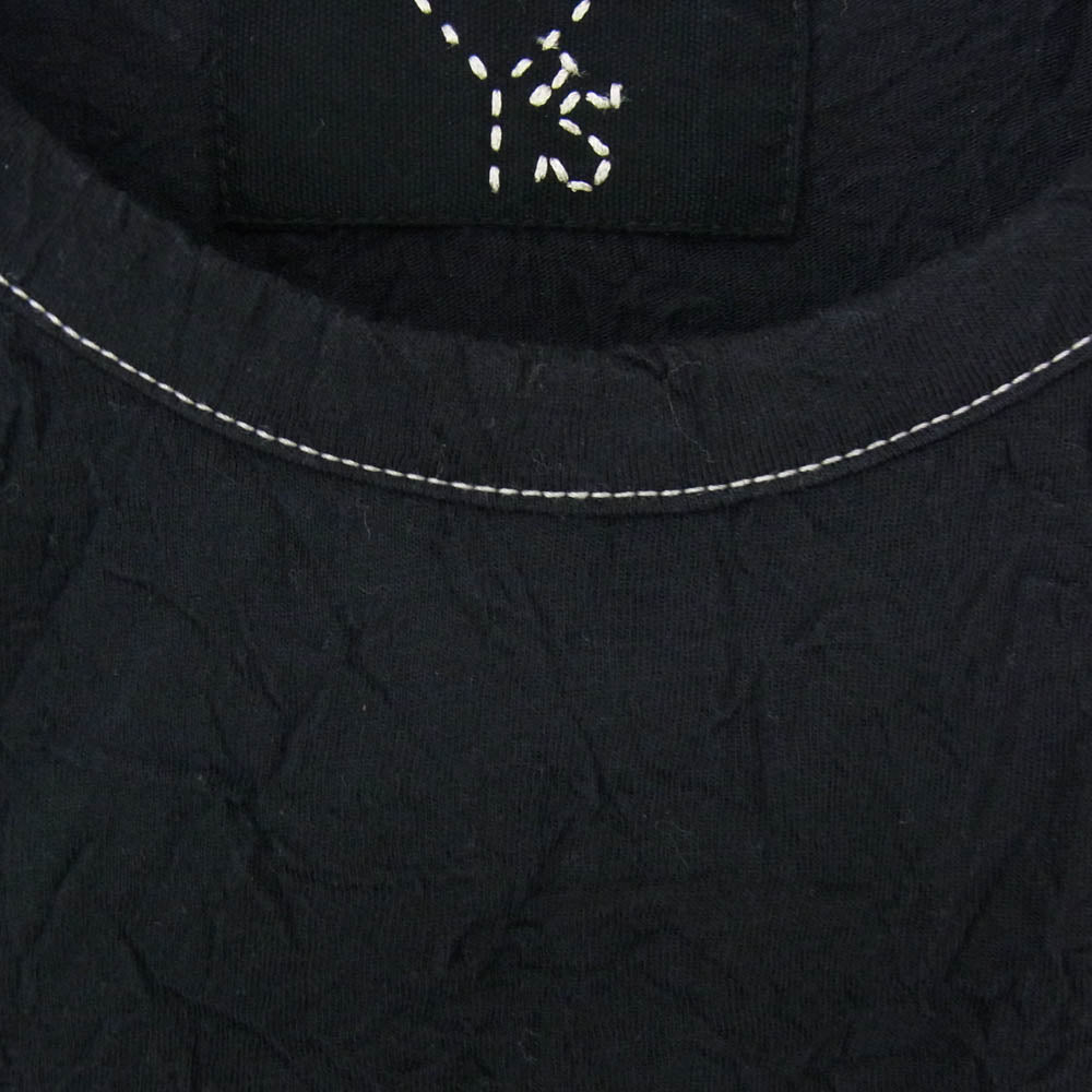 Y's Yohji Yamamoto ワイズ ヨウジヤマモト 22AW YE-T54-057 40/-HARD TWIST JERSEY Y'S STITCH LONG T A シワ加工 ロングスリーブ 長袖 カットソー ブラック系 3【中古】