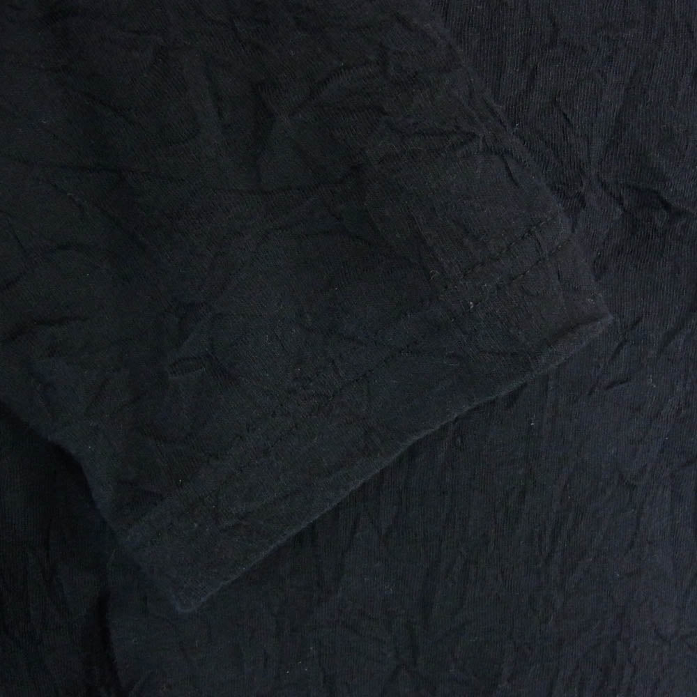 Y's Yohji Yamamoto ワイズ ヨウジヤマモト 22AW YE-T54-057 40/-HARD TWIST JERSEY Y'S STITCH LONG T A シワ加工 ロングスリーブ 長袖 カットソー ブラック系 3【中古】