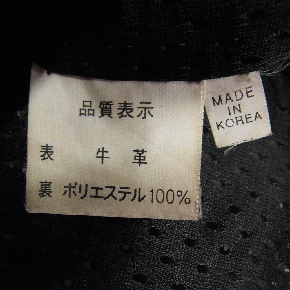 HARLEY DAVIDSON ハーレーダビッドソン ロゴ ワッペン レザー メッシュ ベスト ブラック系 M【中古】