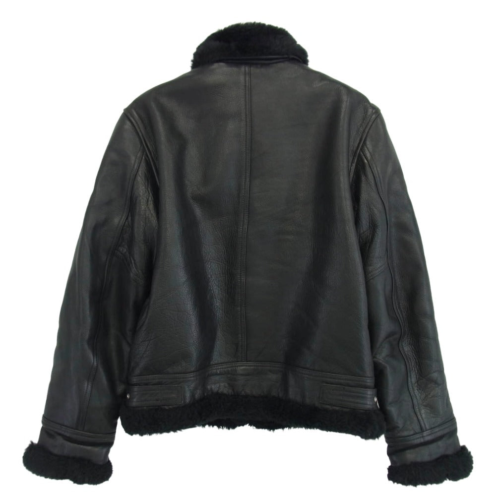 ホーンワークス TYPE B-3 COWHIDE LEATHER JACKET 牛革 レザー ライダース ジャケット ブラック系 M【中古】