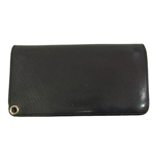 ARGENT GLEAM アージェントグリーム コンチョボタン レザー トラッカー ロングウォレット 長財布 ブラック系【中古】