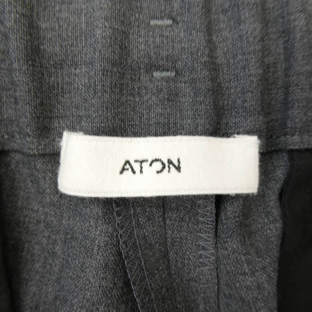 ATON エイトン PRAGGM0700 WOOL TROPICAL TAPERED EASY PANTS ウール トロピカル テーパード イージー パンツ グレー系 44【極上美品】【中古】