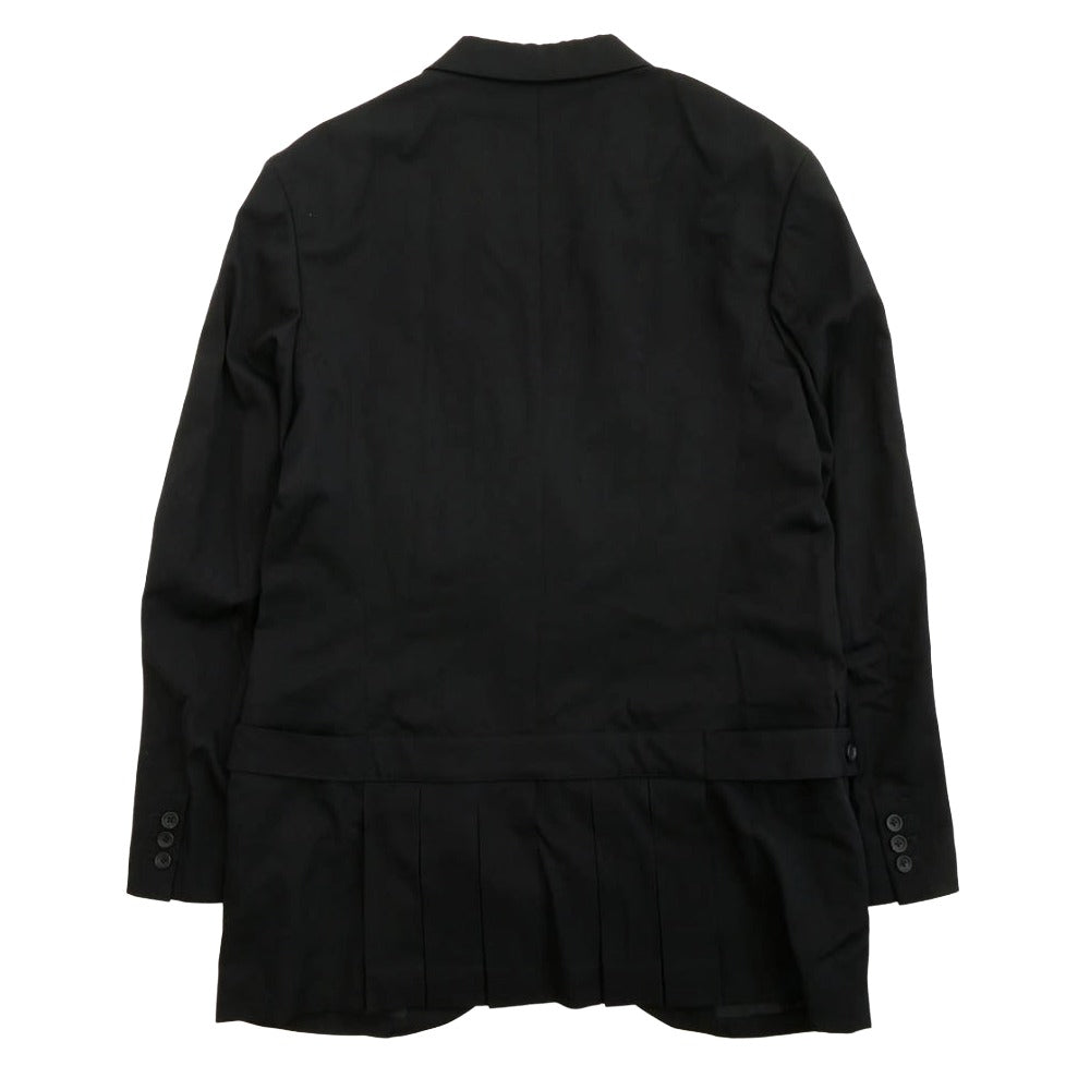 Yohji Yamamoto POUR HOMME ヨウジヤマモトプールオム HZ-J32-100-2 後ろプリーツ背抜きJ ウールギャバ テーラード ジャケット ブラック系 4【極上美品】【中古】