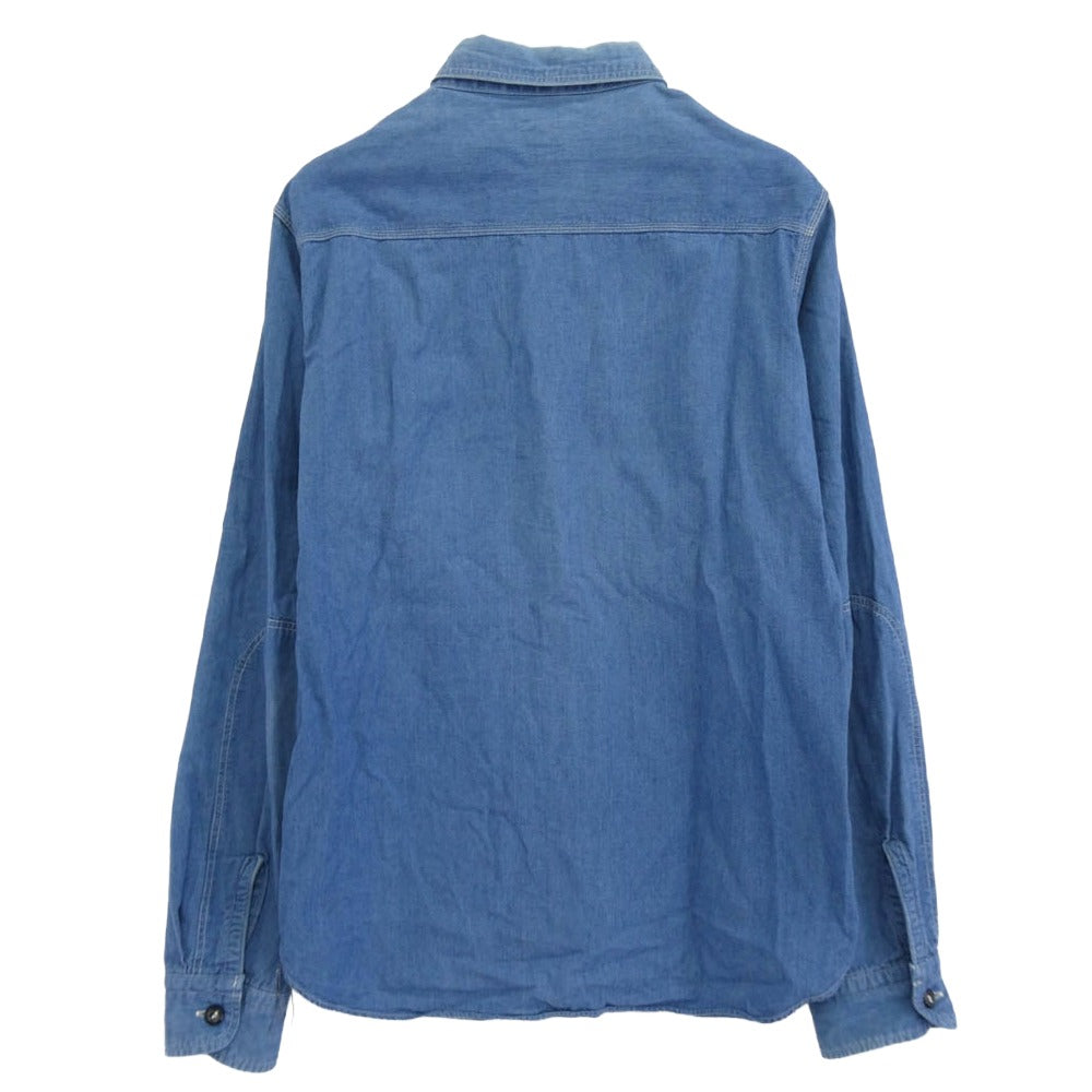A VONTADE アボンタージ シャンブレー ワーク長袖 シャツ インディゴブルー系 L【中古】