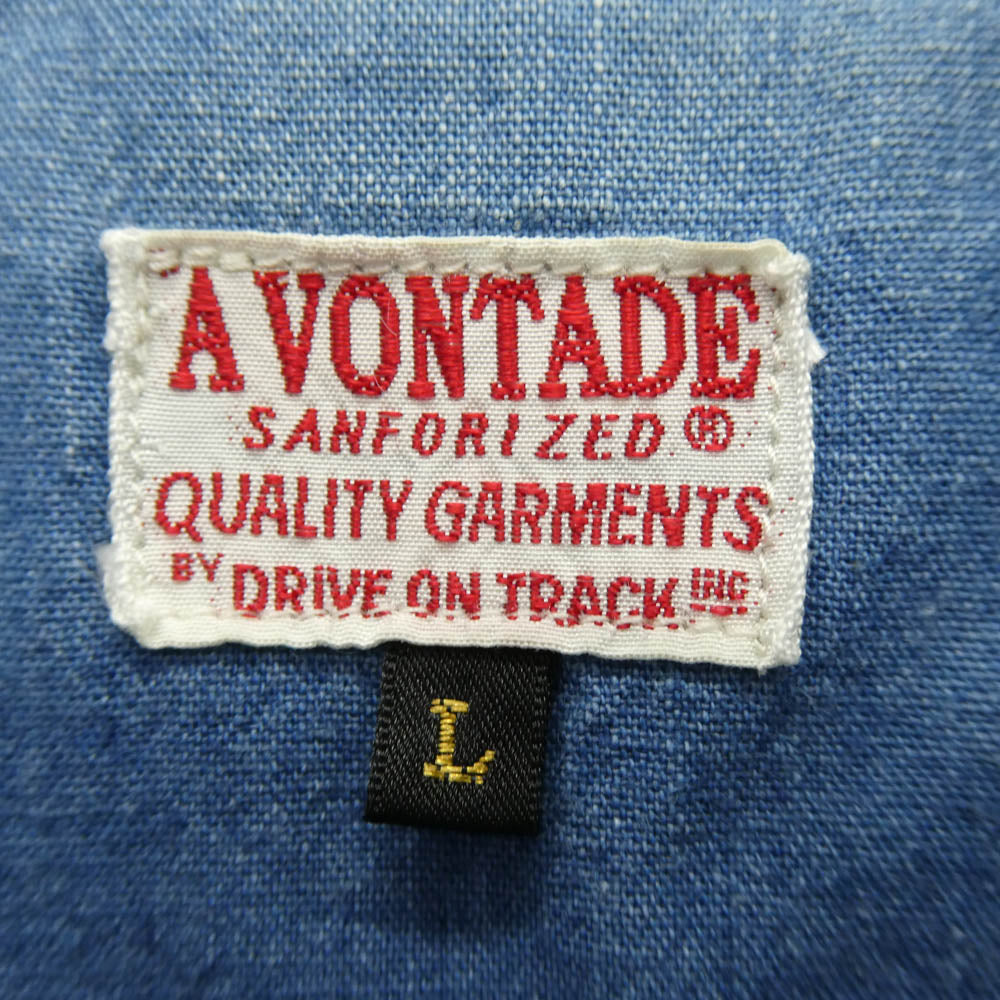 A VONTADE アボンタージ シャンブレー ワーク長袖 シャツ インディゴブルー系 L【中古】