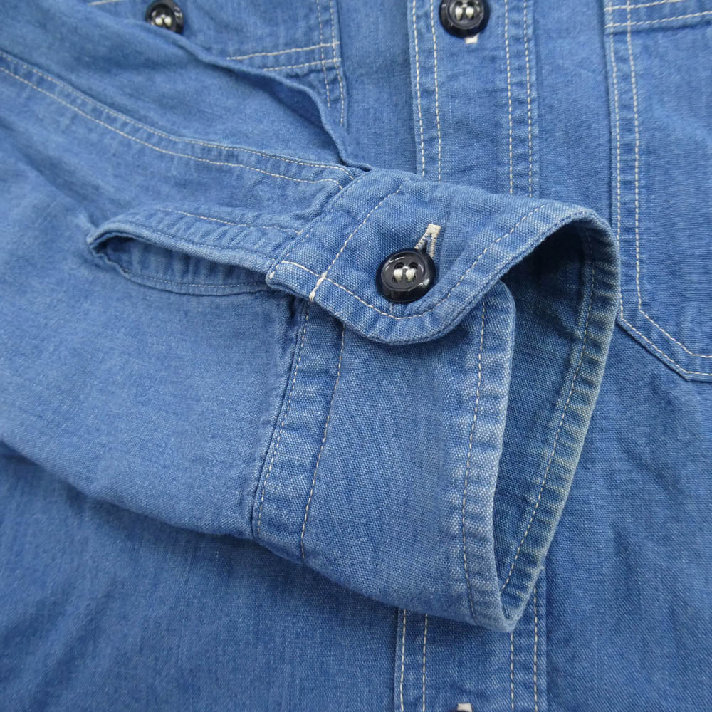 A VONTADE アボンタージ シャンブレー ワーク長袖 シャツ インディゴブルー系 L【中古】