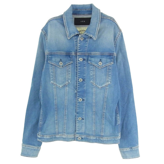 AKM エイケイエム × World Workers B200-CNP035 ウォッシュ加工ストレッチ Gジャン デニムジャケット インディゴブルー系 M【中古】