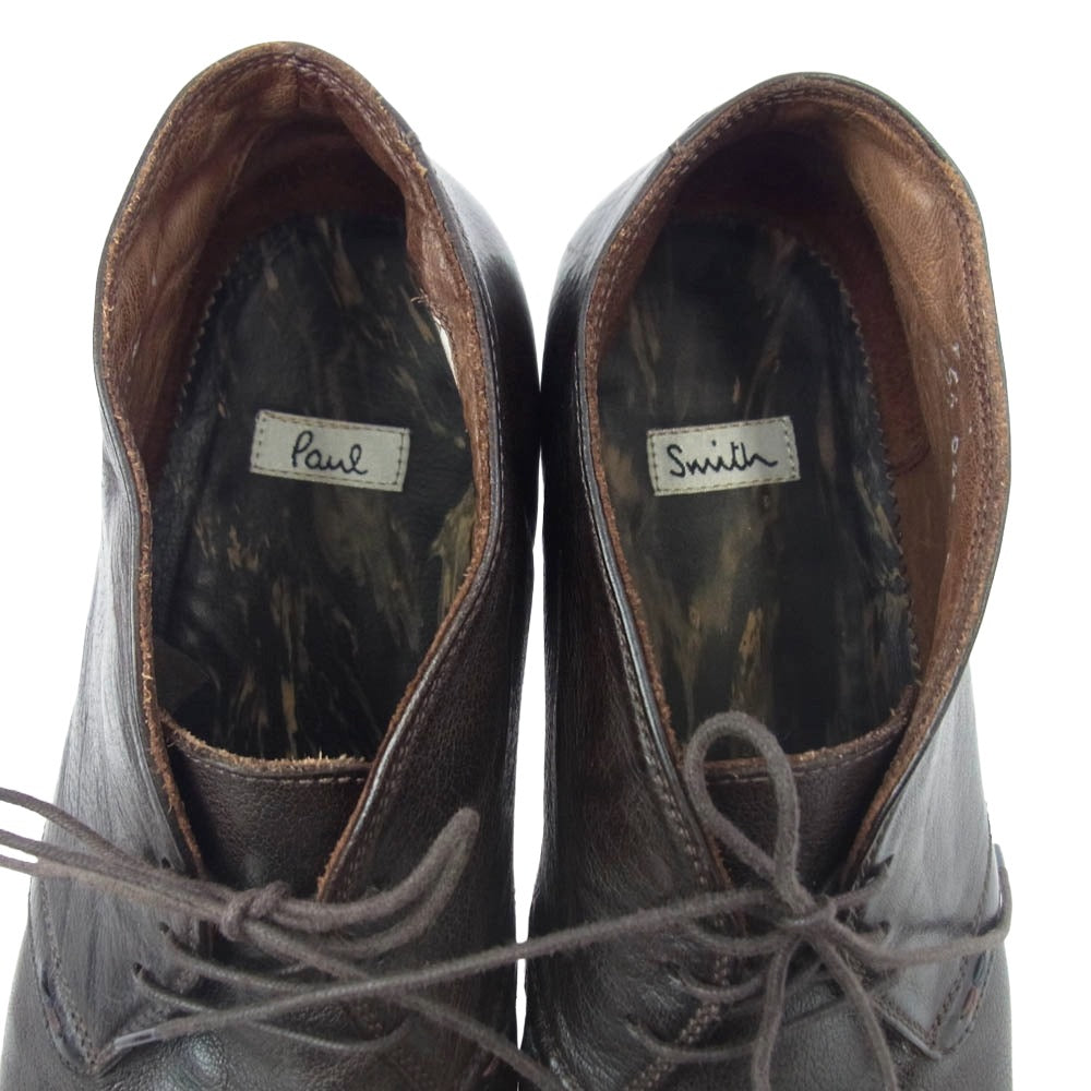 Paul Smith ポール・スミス イタリア製 レザー チャッカブーツ ブラウン系 UK9【中古】