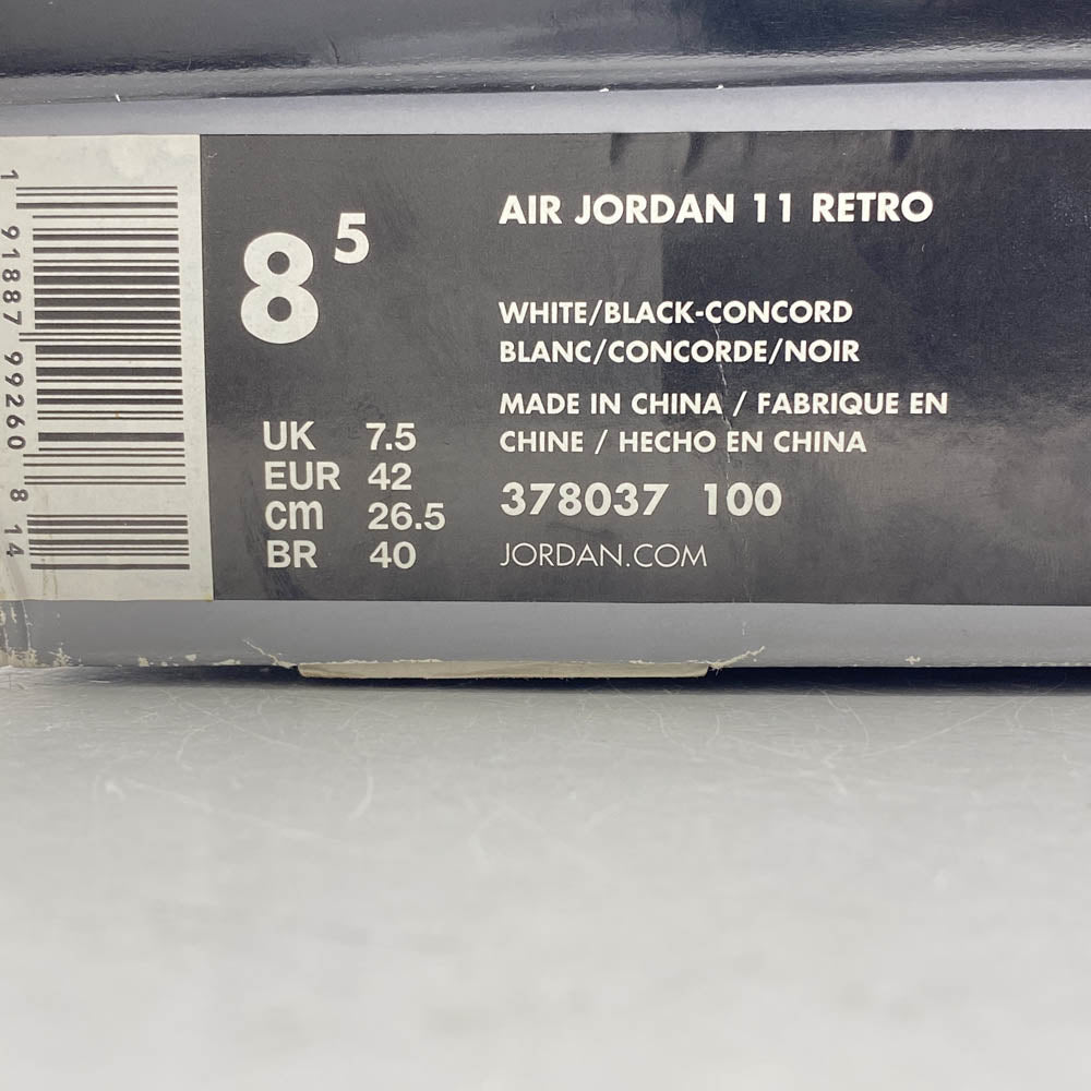 NIKE ナイキ 378037-100 Air Jordan 11 Retro Concord 2018 【フェイクバスターズ鑑定済】エアジョーダン11 レトロ コンコルド ハイカット スニーカー ブラック系 ホワイト系 26.5cm【極上美品】【中古】