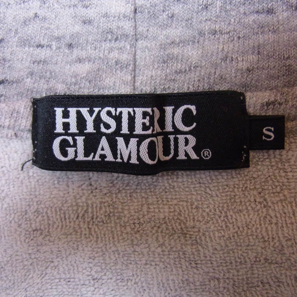 HYSTERIC GLAMOUR ヒステリックグラマー 0223CF03 リネン混 ガールプリント ジップ パーカー グレー系 S【中古】