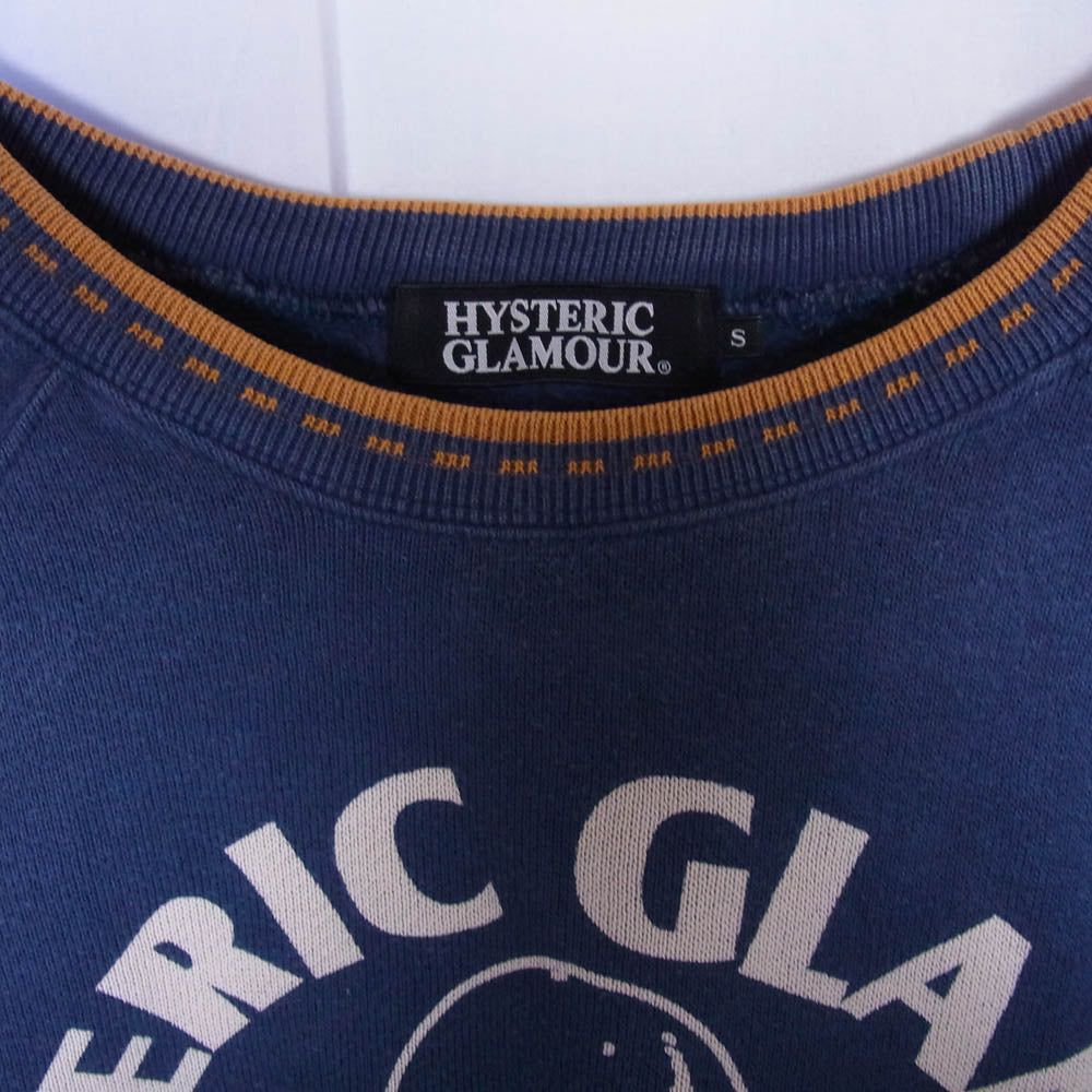 HYSTERIC GLAMOUR ヒステリックグラマー 0224CS02 ガールプリント クルーネック スウェット ネイビー系 S【中古】