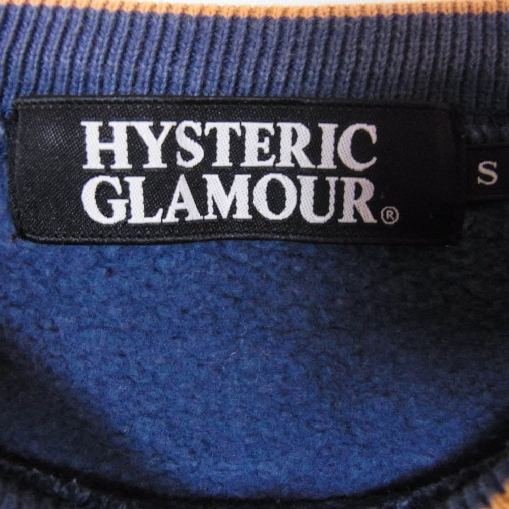 HYSTERIC GLAMOUR ヒステリックグラマー 0224CS02 ガールプリント クルーネック スウェット ネイビー系 S【中古】