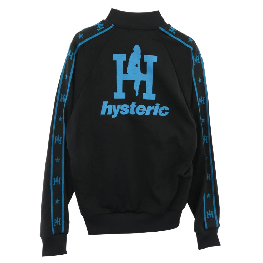 HYSTERIC GLAMOUR ヒステリックグラマー 01172CJ03 ロゴ刺繍 サイドライン トラックジャケット ブラック系 FREE【中古】