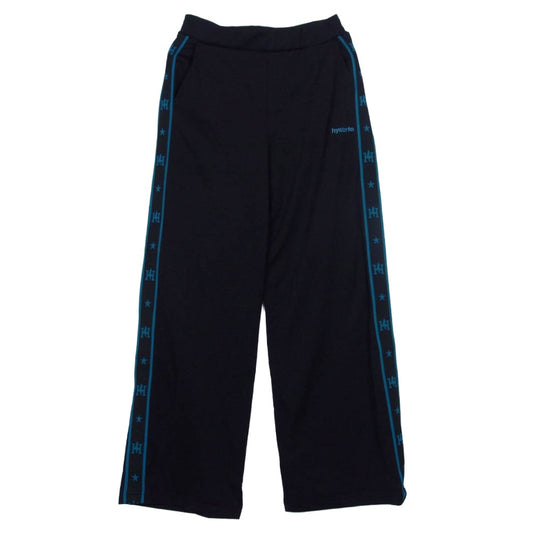 HYSTERIC GLAMOUR ヒステリックグラマー 01172CP01 NEWS PAPER GIRL LOGO刺繍 SWP サイドライン トラック パンツ ブラック系 FREE【中古】