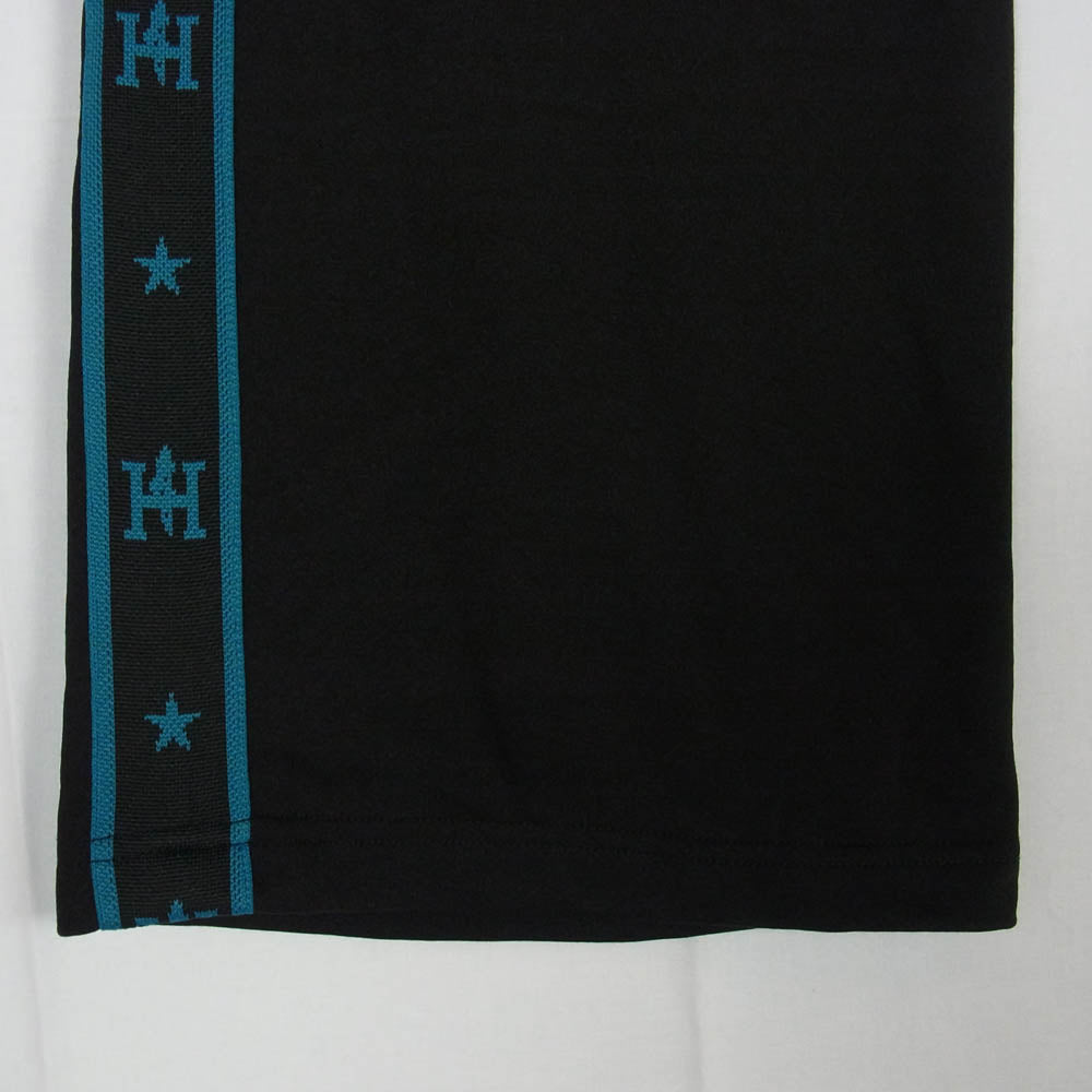 HYSTERIC GLAMOUR ヒステリックグラマー 01172CP01 NEWS PAPER GIRL LOGO刺繍 SWP サイドライン トラック パンツ ブラック系 FREE【中古】