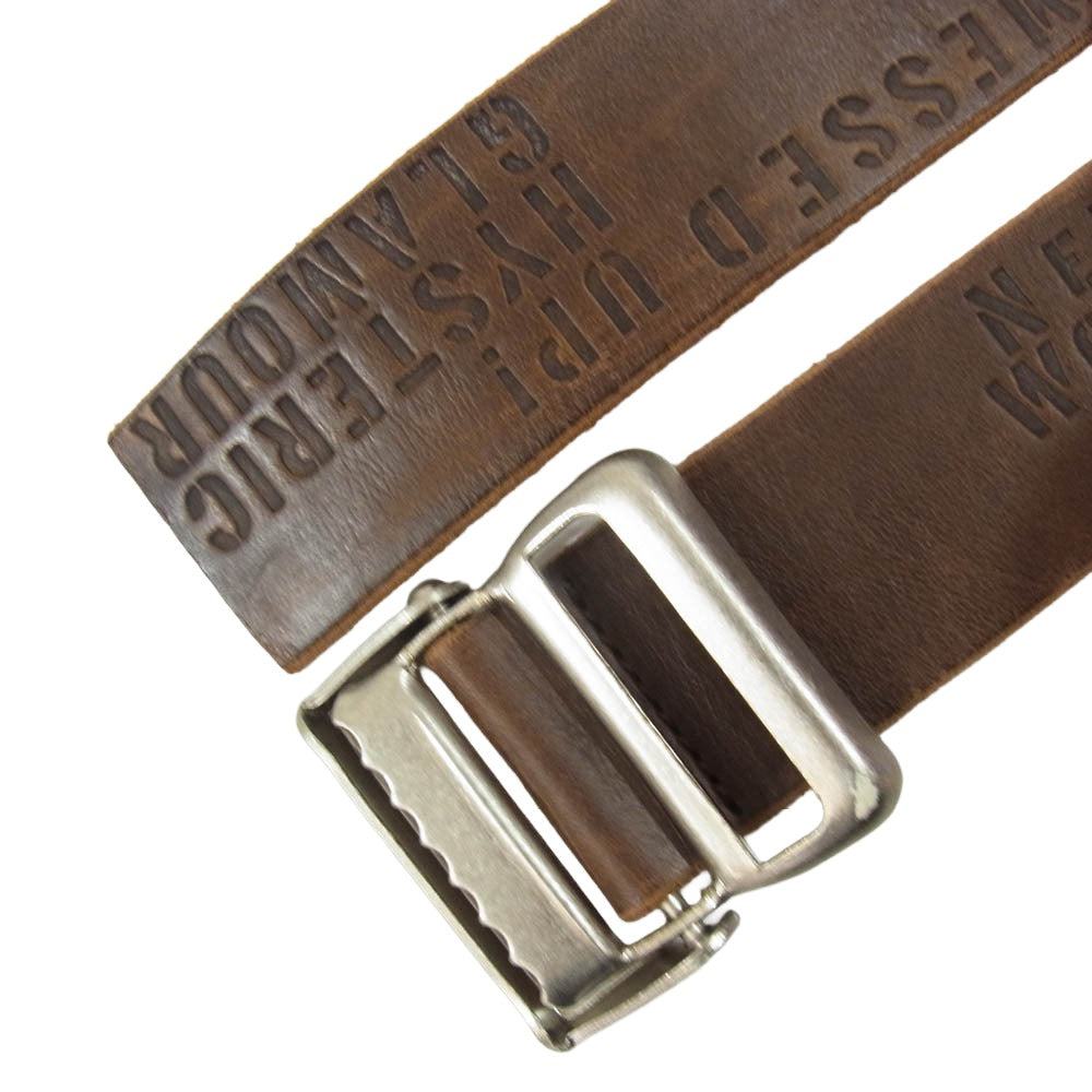 HYSTERIC GLAMOUR ヒステリックグラマー UP SIDE DOWN レザー ベルト ブラウン系【中古】