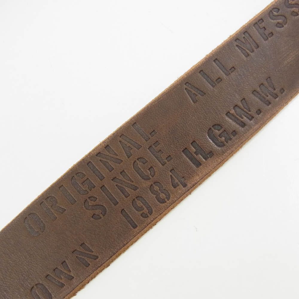 HYSTERIC GLAMOUR ヒステリックグラマー UP SIDE DOWN レザー ベルト ブラウン系【中古】