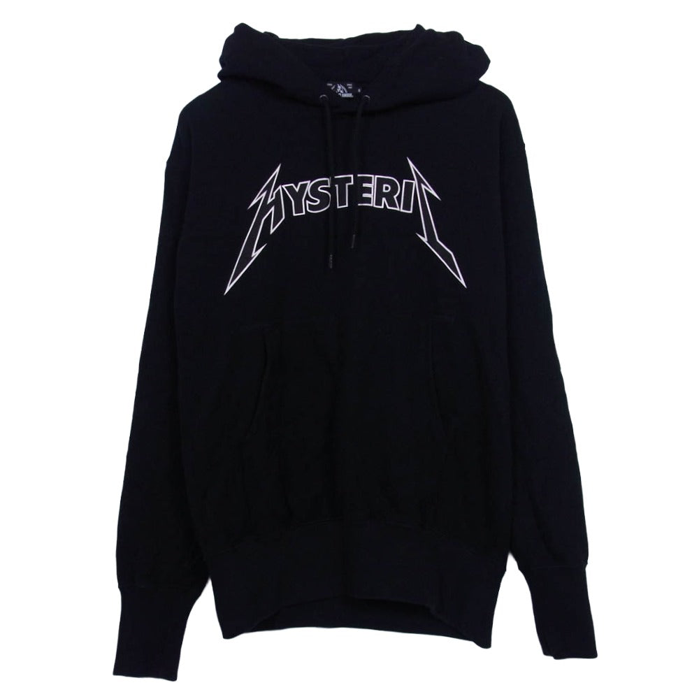 HYSTERIC GLAMOUR ヒステリックグラマー 02173CF07 METAL LOGO プリント プルオーバー パーカー ブラック系 S【中古】