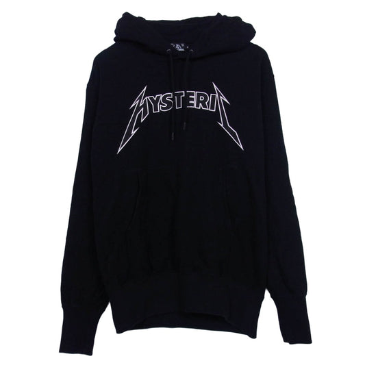 HYSTERIC GLAMOUR ヒステリックグラマー 02173CF07 METAL LOGO プリント プルオーバー パーカー ブラック系 S【中古】