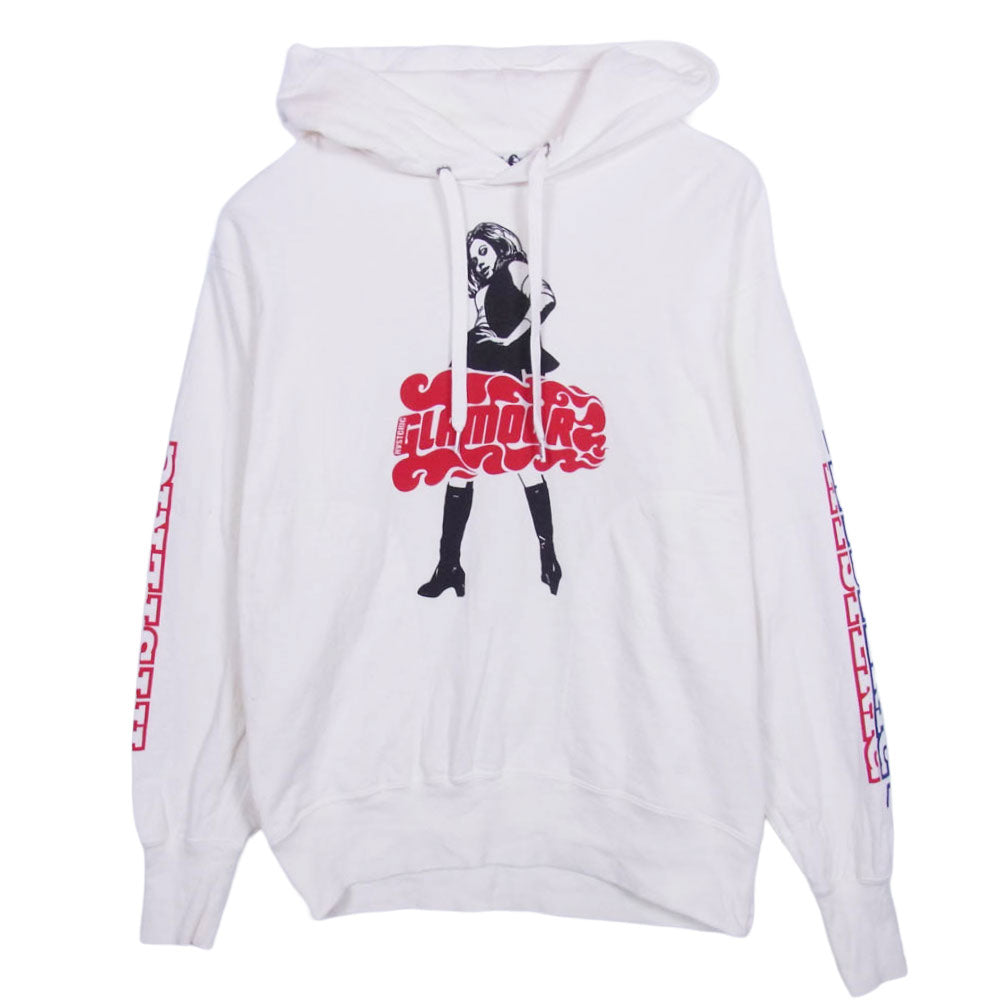 HYSTERIC GLAMOUR ヒステリックグラマー 02182CF04 VIXEN GIRL ガール プリント プルオーバー パーカー ホワイト系 M【中古】