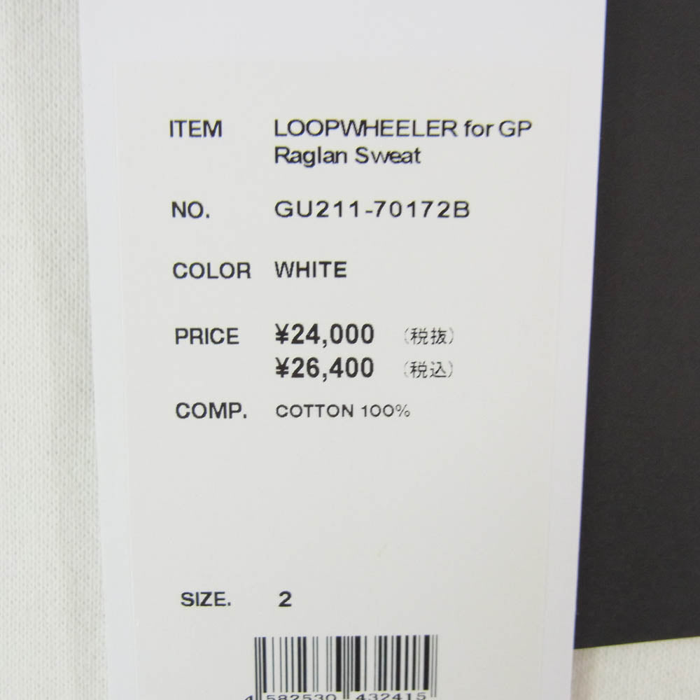 GRAPHPAPER グラフペーパー GU211-70172B LOOPWHEELER for GP Raglan Sweat ループウィラー ラグラン スウェット トレーナー オフホワイト系 2【中古】