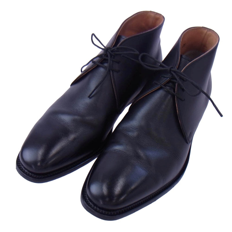 SCOTCH GRAIN スコッチグレイン 560 国産カーフレザー チャッカブーツ ブラック系 25cm【中古】