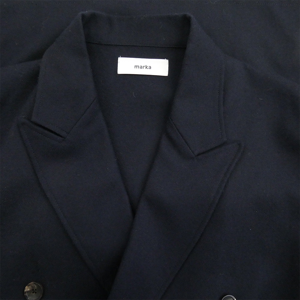 marka マーカ M22C-07JK01C W.B SHIRT JACKET ダブルブレステッド ウール シャツジャケット ネイビー ブラック系 2【極上美品】【中古】