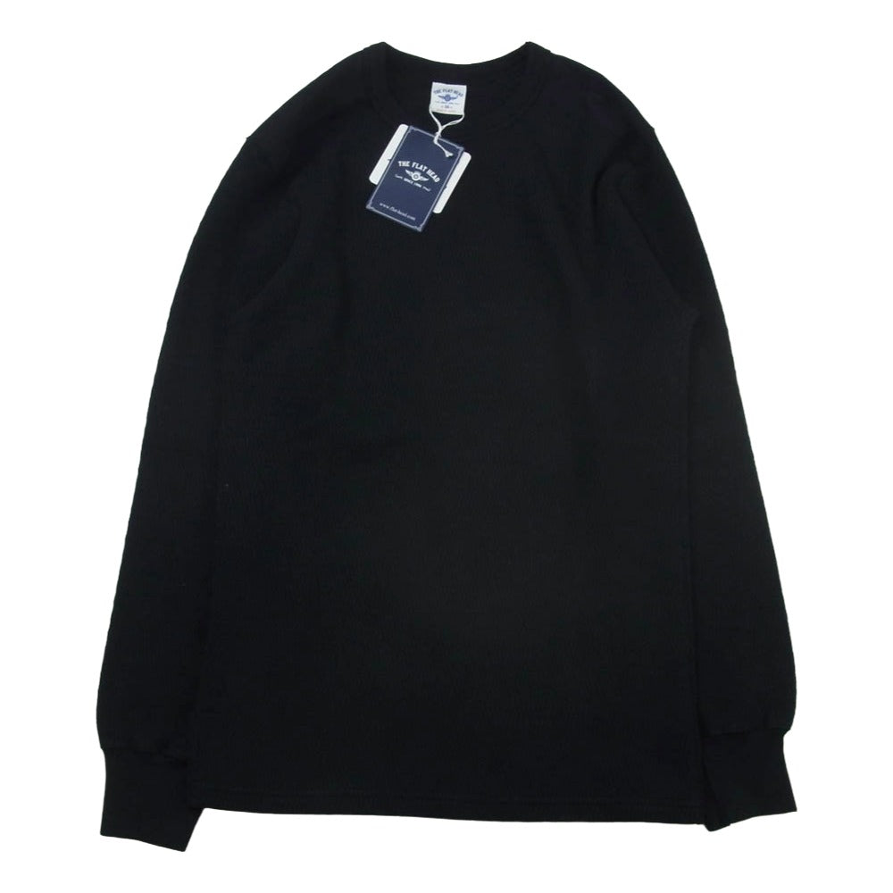 THE FLAT HEAD ザフラットヘッド FN-HTHL-001 ヘビーウエイトサーマル 長袖 Tシャツ カットソー ブラック系 38【極上美品】【中古】
