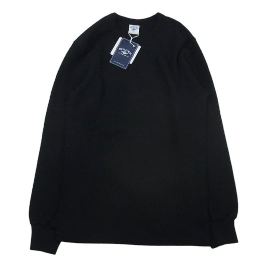 THE FLAT HEAD ザフラットヘッド FN-HTHL-001 ヘビーウエイトサーマル 長袖 Tシャツ カットソー ブラック系 38【極上美品】【中古】