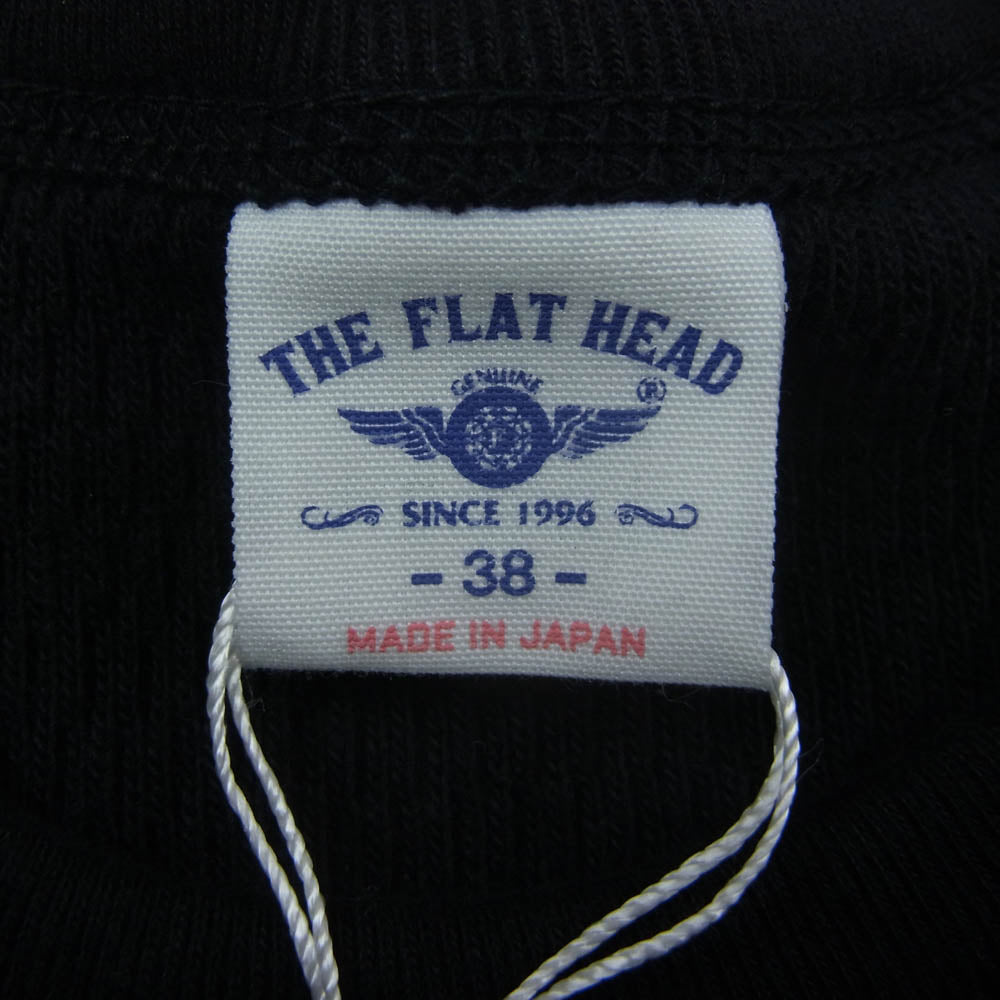 THE FLAT HEAD ザフラットヘッド FN-HTHL-001 ヘビーウエイトサーマル 長袖 Tシャツ カットソー ブラック系 38【極上美品】【中古】
