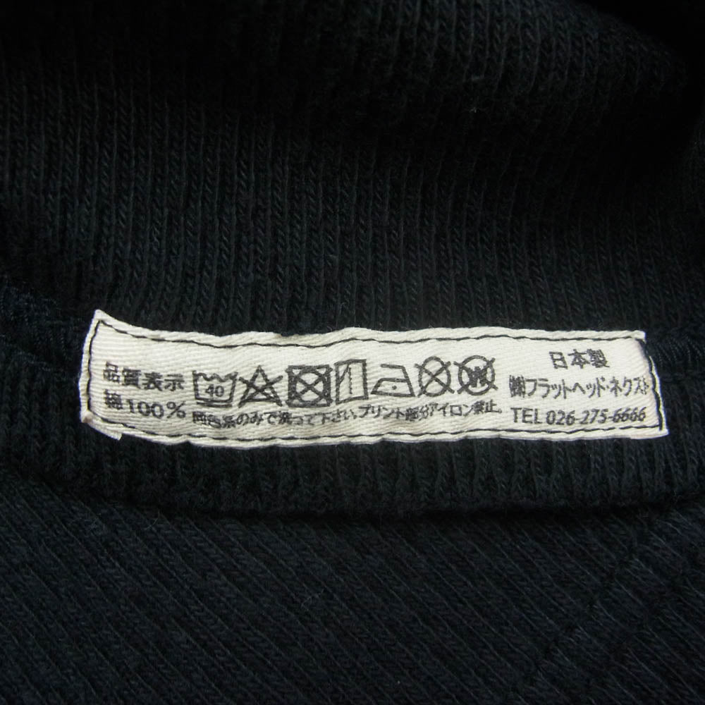 THE FLAT HEAD ザフラットヘッド FN-HTHL-001 ヘビーウエイトサーマル 長袖 Tシャツ カットソー ブラック系 38【極上美品】【中古】