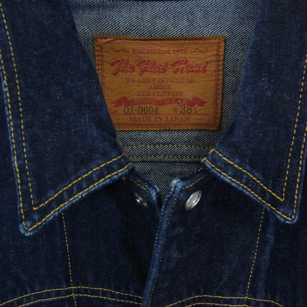 THE FLAT HEAD ザフラットヘッド OJ-D004 12oz デニム ウエスタンジャケット インディゴブルー系 38【中古】