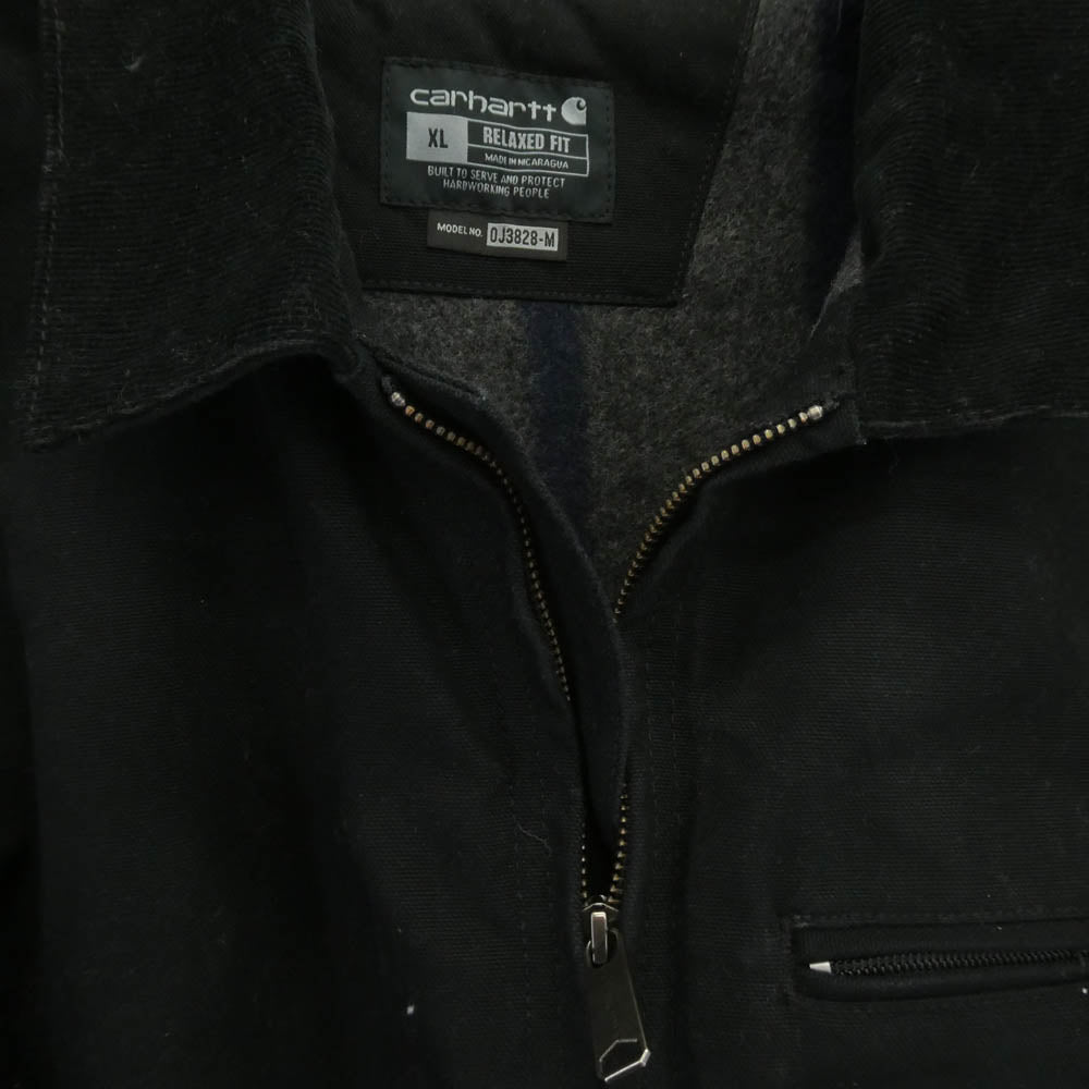 Carhartt カーハート OJ3828-M DUCK DETROIT JACKET BLANKET LINED ダック デトロイトジャケット ブラック系 XL【中古】
