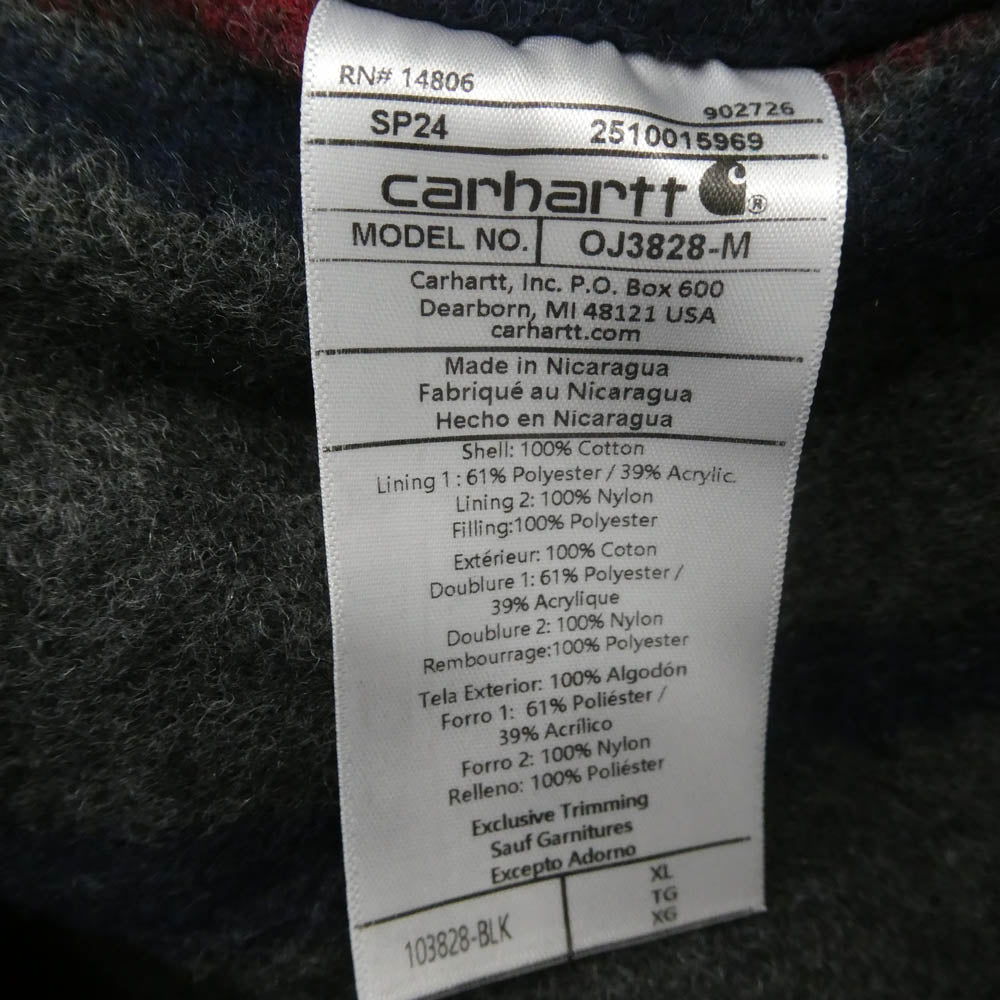 Carhartt カーハート OJ3828-M DUCK DETROIT JACKET BLANKET LINED ダック デトロイトジャケット ブラック系 XL【中古】
