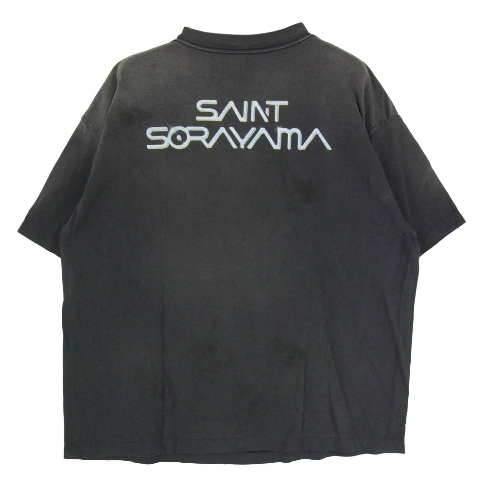 SAINT MICHAEL セントマイケル SM-HR1-0000-C75 SRYM_SS TEE MASK 加工 プリント Tシャツ チャコール系 XL【新古品】【未使用】【中古】