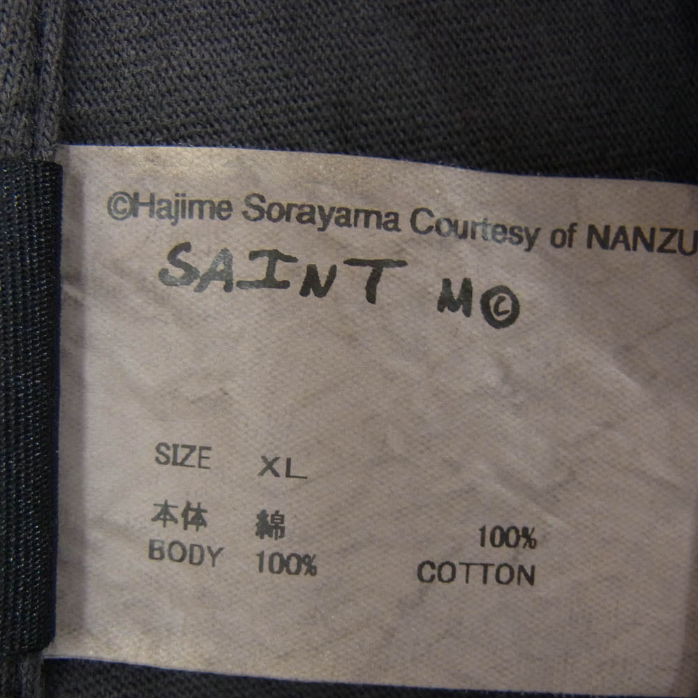 SAINT MICHAEL セントマイケル SM-HR1-0000-C75 SRYM_SS TEE MASK 加工 プリント Tシャツ チャコール系 XL【新古品】【未使用】【中古】