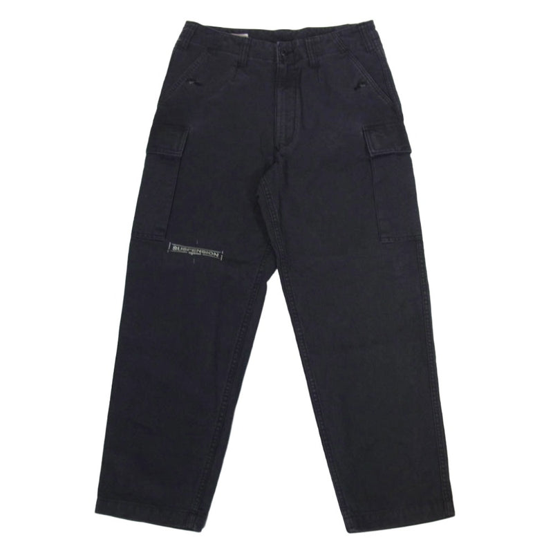 SHANTii シャンティ × SO TIRED SUSPENSION ソータイアード サスペンション ステンシルプリント カーゴ パンツ 黒紺灰系 S【中古】