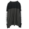 NEIGHBORHOOD ネイバーフッド 23AW 232UNNH-CSM04 BICOLOR CREWNECK LS バイカラー クルーネック 長袖 Tシャツ ツインアームフルロゴ プリント ロンT カットソー ブラック系 チャコール系 L【中古】