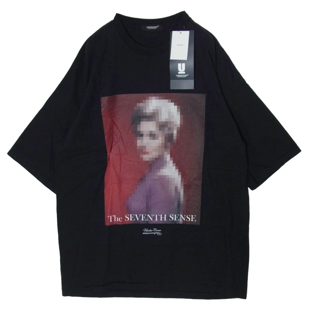 UNDERCOVER アンダーカバー UCW1892-2 フロントプリント モザイク ビッグシルエット 半袖 Tシャツ ブラック系 F【極上美品】【中古】