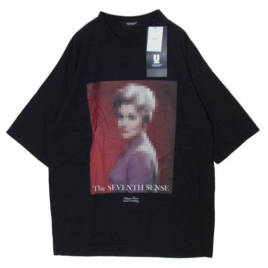 UNDERCOVER アンダーカバー UCW1892-2 フロントプリント モザイク ビッグシルエット 半袖 Tシャツ ブラック系 F【極上美品】【中古】