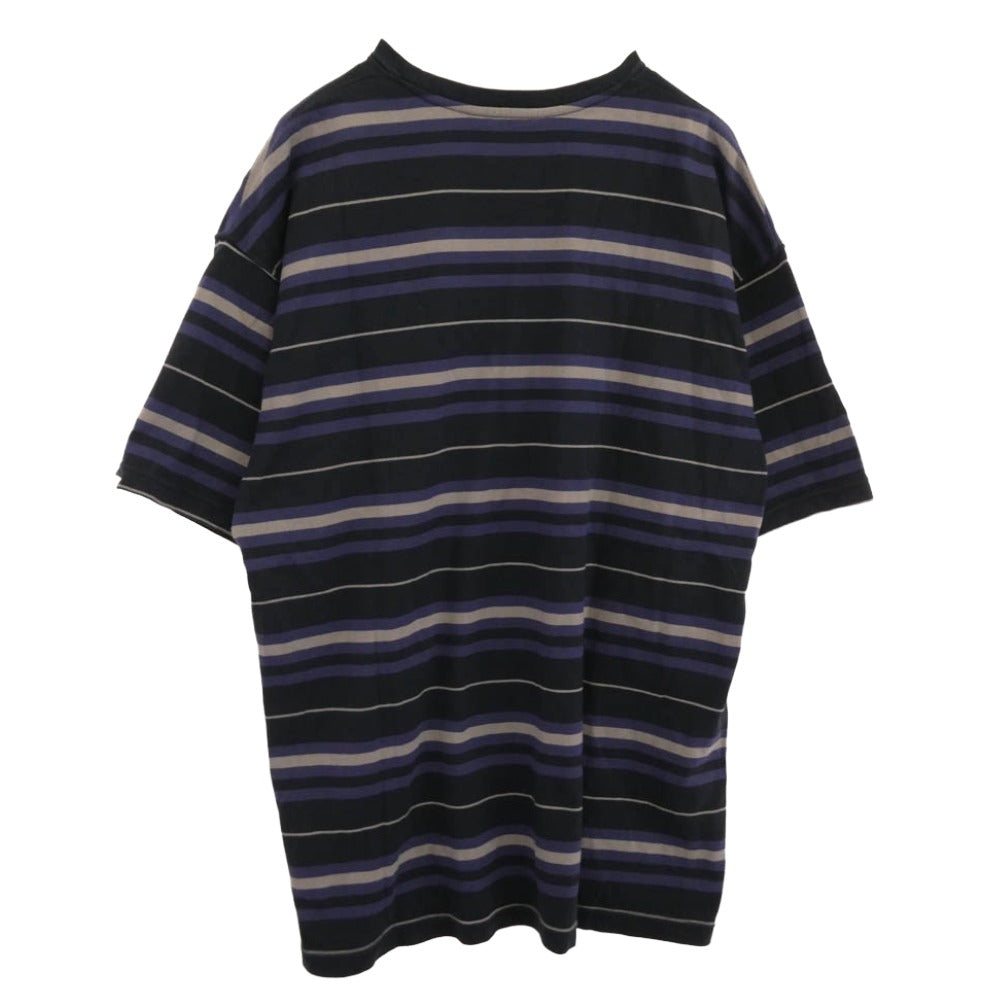 WTAPS ダブルタップス 23SS 231ATDT-CSM30 COTTON TEXTILE SIGN コットン テキスタイル サイン ショートスリーブ ボーダー 半袖 Tシャツ ネイビー系 マルチカラー系 X 04【中古】