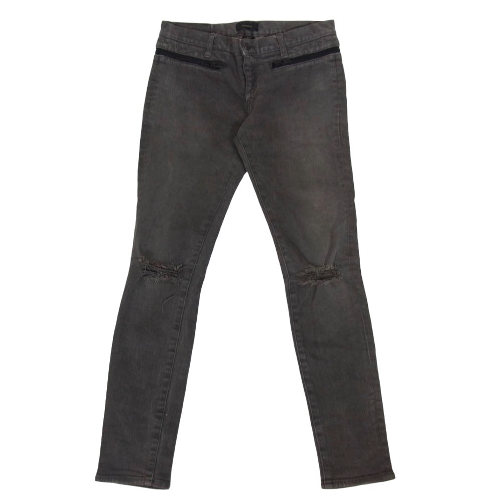 UNDERCOVER アンダーカバー M1510 ダメージ加工 ストレッチ クラッシュ ジップポケット スキニー ブラック デニム パンツ ブラック系 表記無し【中古】