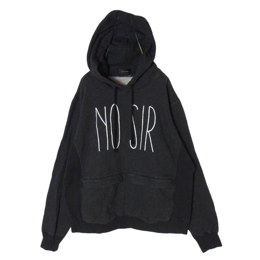 UNDERCOVER アンダーカバー 14AW N4806-1 NO SIR ノー サー スウェットシャツ パーカー チャコール系 2【中古】