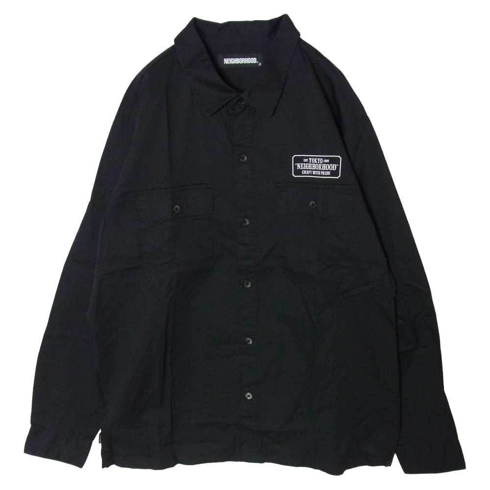 NEIGHBORHOOD ネイバーフッド 21SS 211TSNH-SHM01 CLASSIC WORK C-SHIRT クラシック コットン ワーク 長袖シャツ ブラック系 L【中古】