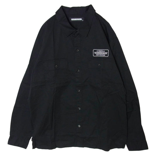 NEIGHBORHOOD ネイバーフッド 21SS 211TSNH-SHM01 CLASSIC WORK C-SHIRT クラシック コットン ワーク 長袖シャツ ブラック系 L【中古】