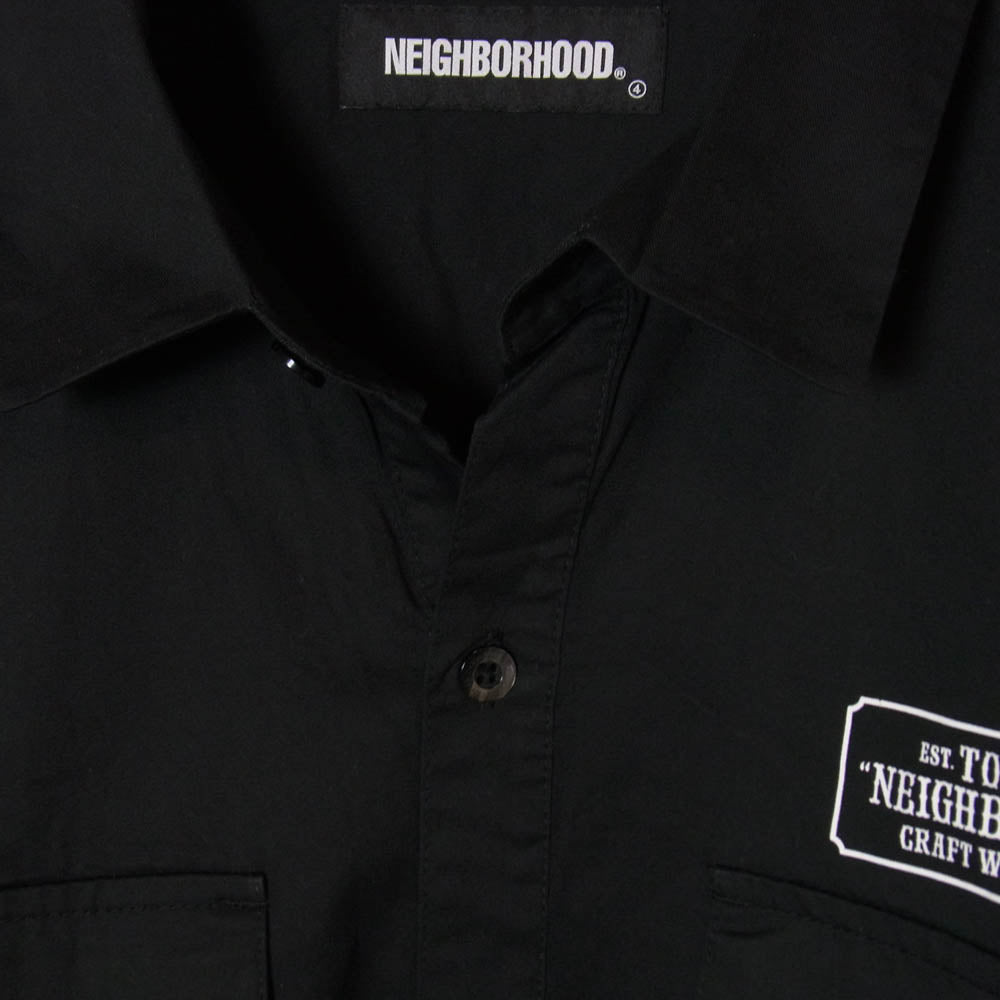 NEIGHBORHOOD ネイバーフッド 21SS 211TSNH-SHM01 CLASSIC WORK C-SHIRT クラシック コットン ワーク 長袖シャツ ブラック系 L【中古】