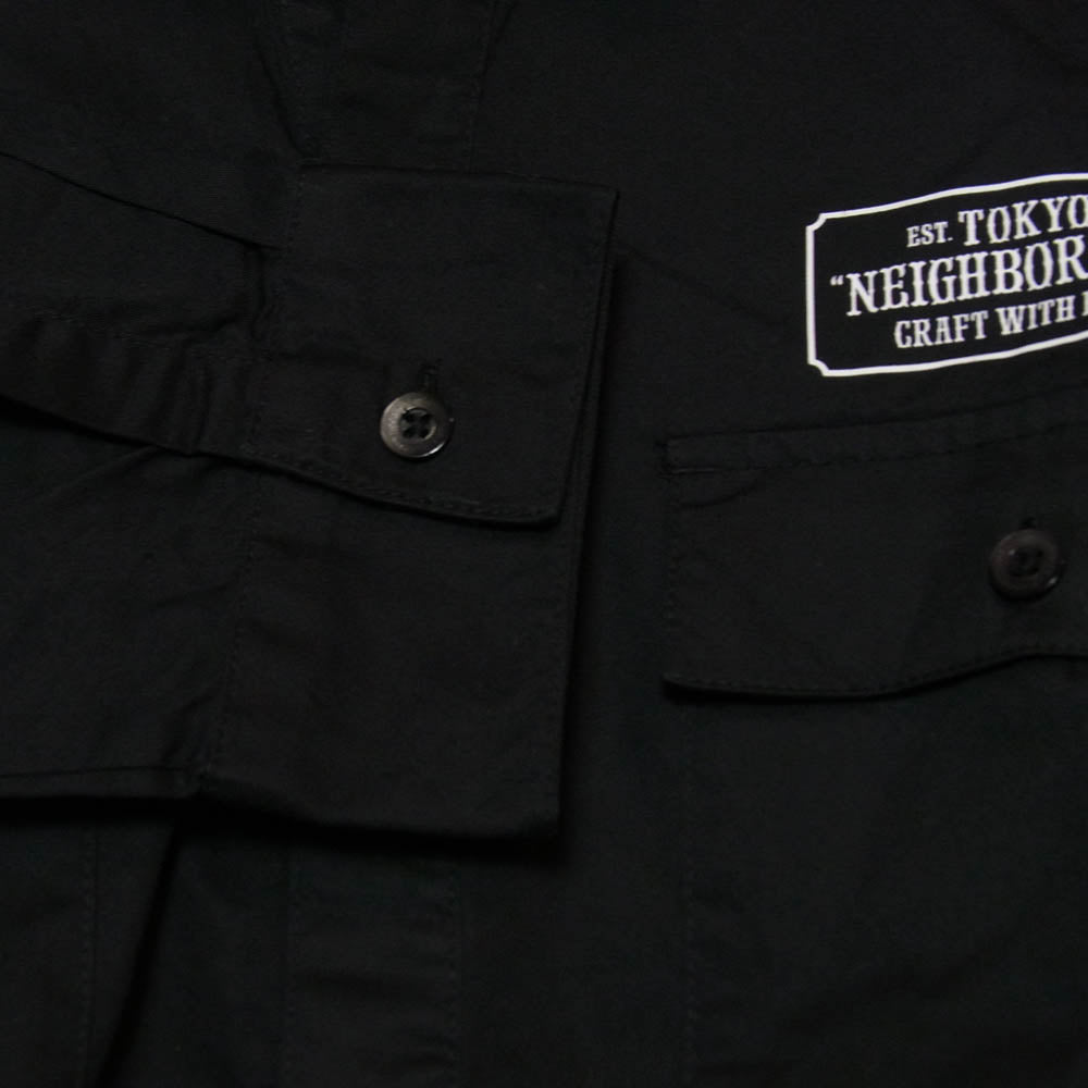NEIGHBORHOOD ネイバーフッド 21SS 211TSNH-SHM01 CLASSIC WORK C-SHIRT クラシック コットン ワーク 長袖シャツ ブラック系 L【中古】
