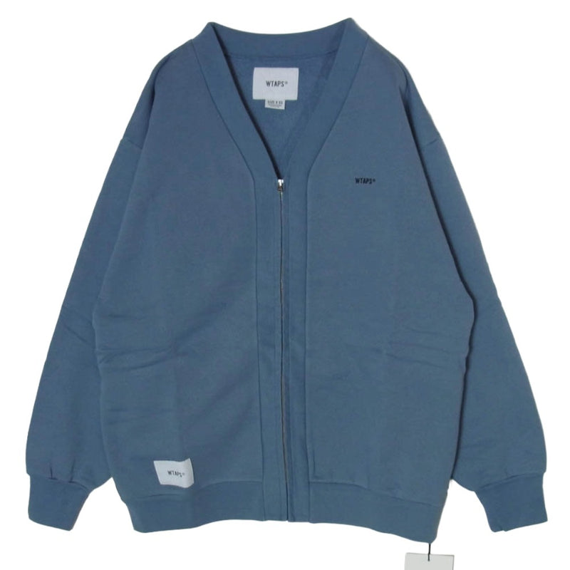 WTAPS ダブルタップス 20SS 201ATDT-CSM33 CLUB CARDIGAN クラブカーディガン ジップアップ スウェット カーディガン ブルー系 L【新古品】【未使用】【中古】
