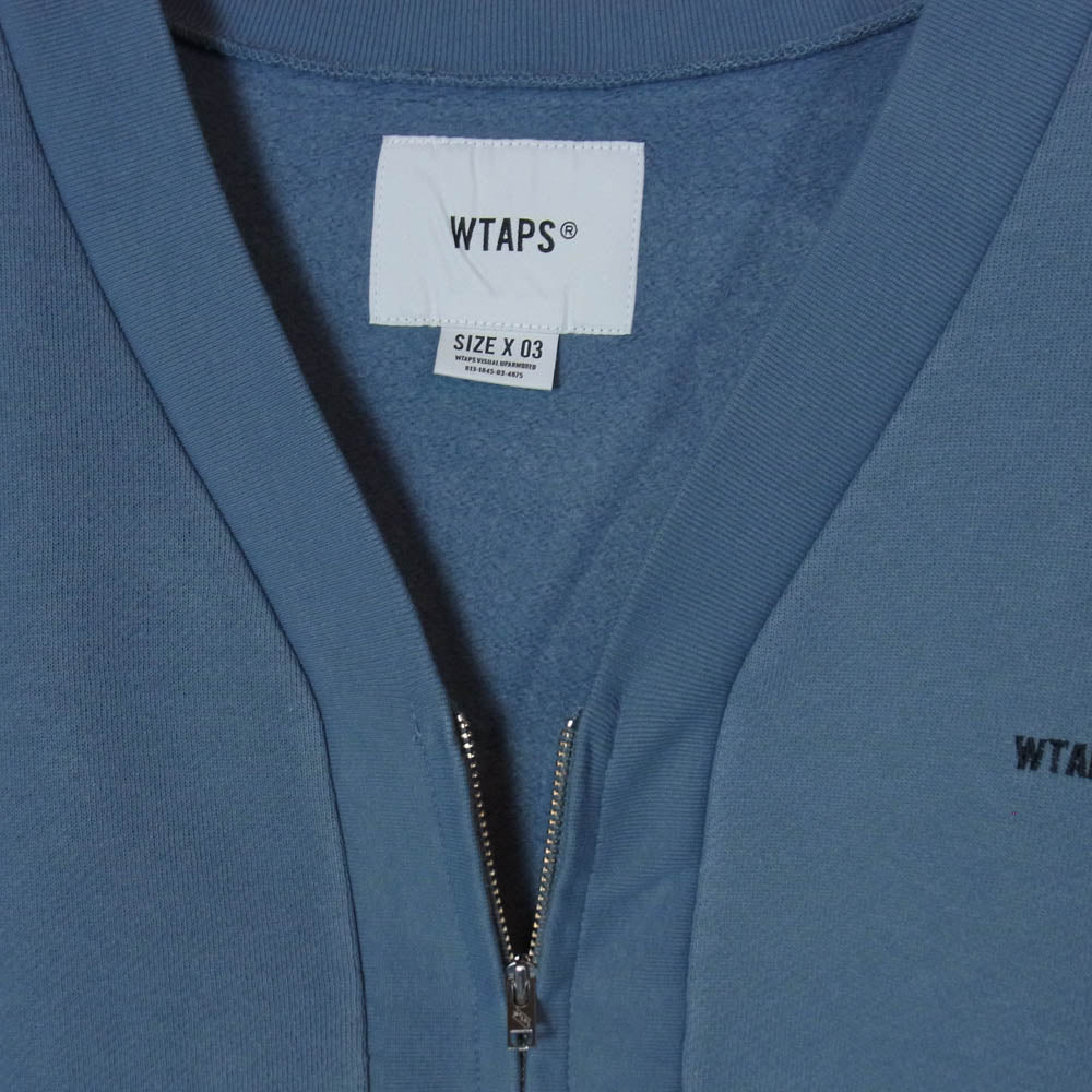 WTAPS ダブルタップス 20SS 201ATDT-CSM33 CLUB CARDIGAN クラブカーディガン ジップアップ スウェット カーディガン ブルー系 L【新古品】【未使用】【中古】