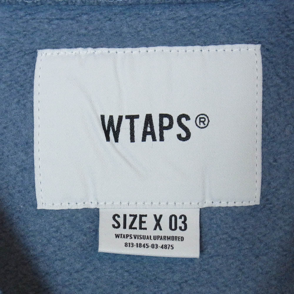 WTAPS ダブルタップス 20SS 201ATDT-CSM33 CLUB CARDIGAN クラブカーディガン ジップアップ スウェット カーディガン ブルー系 L【新古品】【未使用】【中古】
